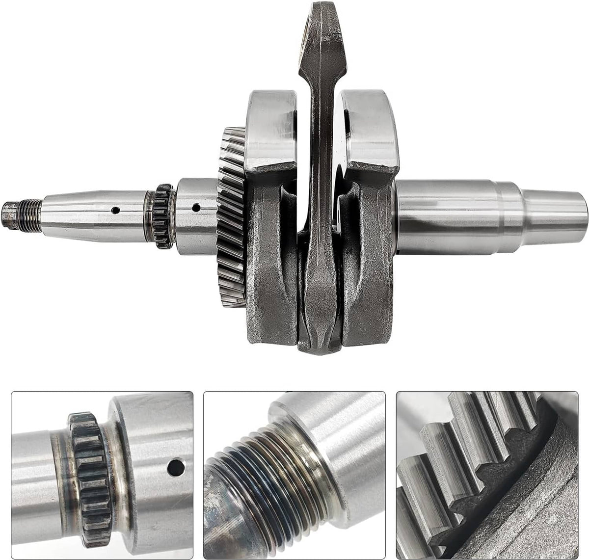 ATV crankshaft assembly with gear wheel and threaded shaft