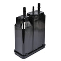 Black car vapor canister with three vacuum ports on top