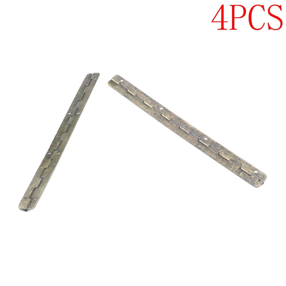 Antique bronze metal piano hinge set of four long strips with mounting holes