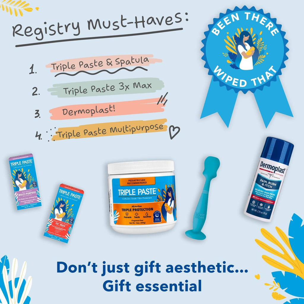 Diaper rash cream kit assortment with ointment jar, packs, tube, and spatula