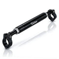 Black adjustable handlebar brace bar with two clamp mounts for phones.