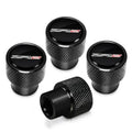 Set of black tire valve stem caps with textured grip and ZR2 logo