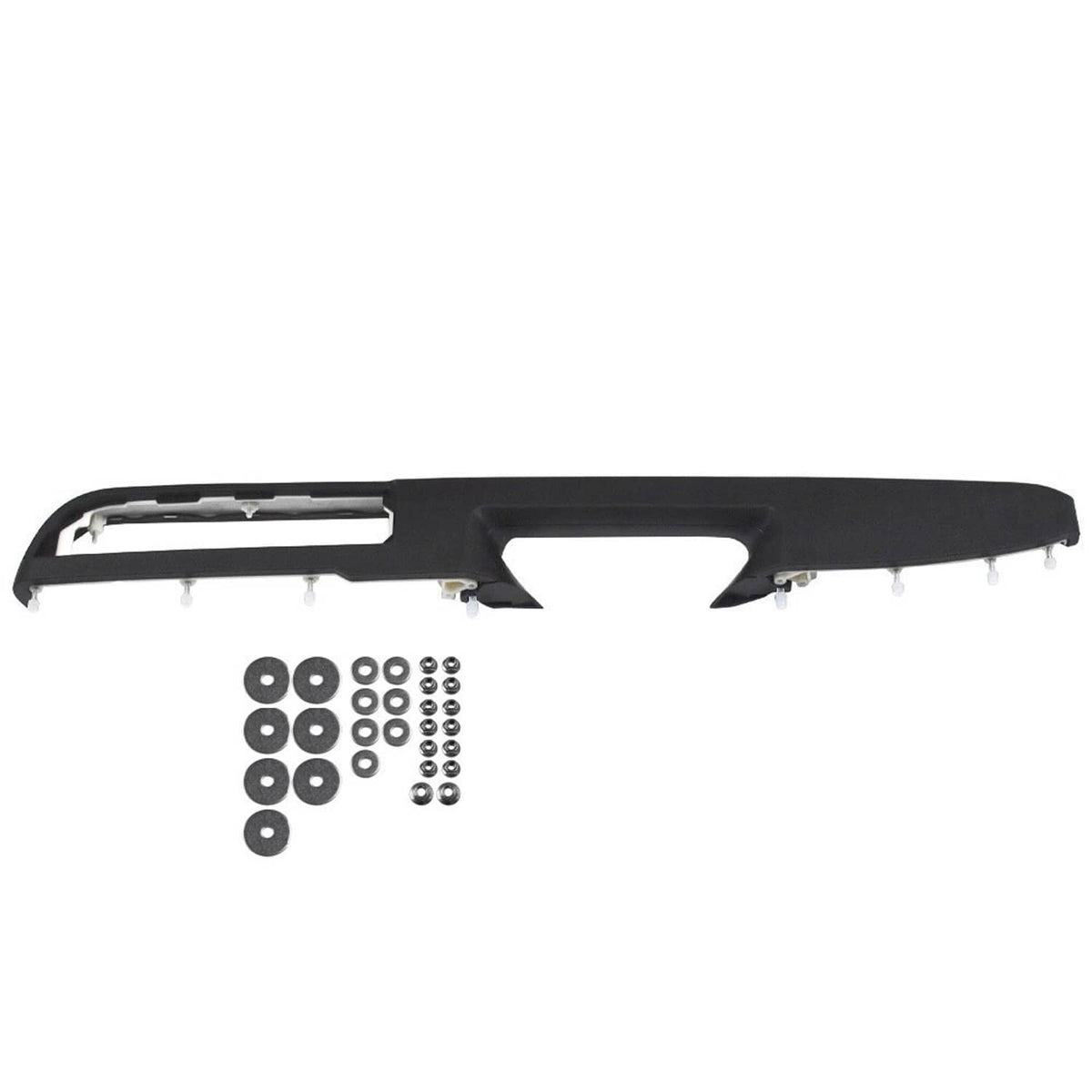 Black door panel handle armrest trim piece with mounting studs and included washers