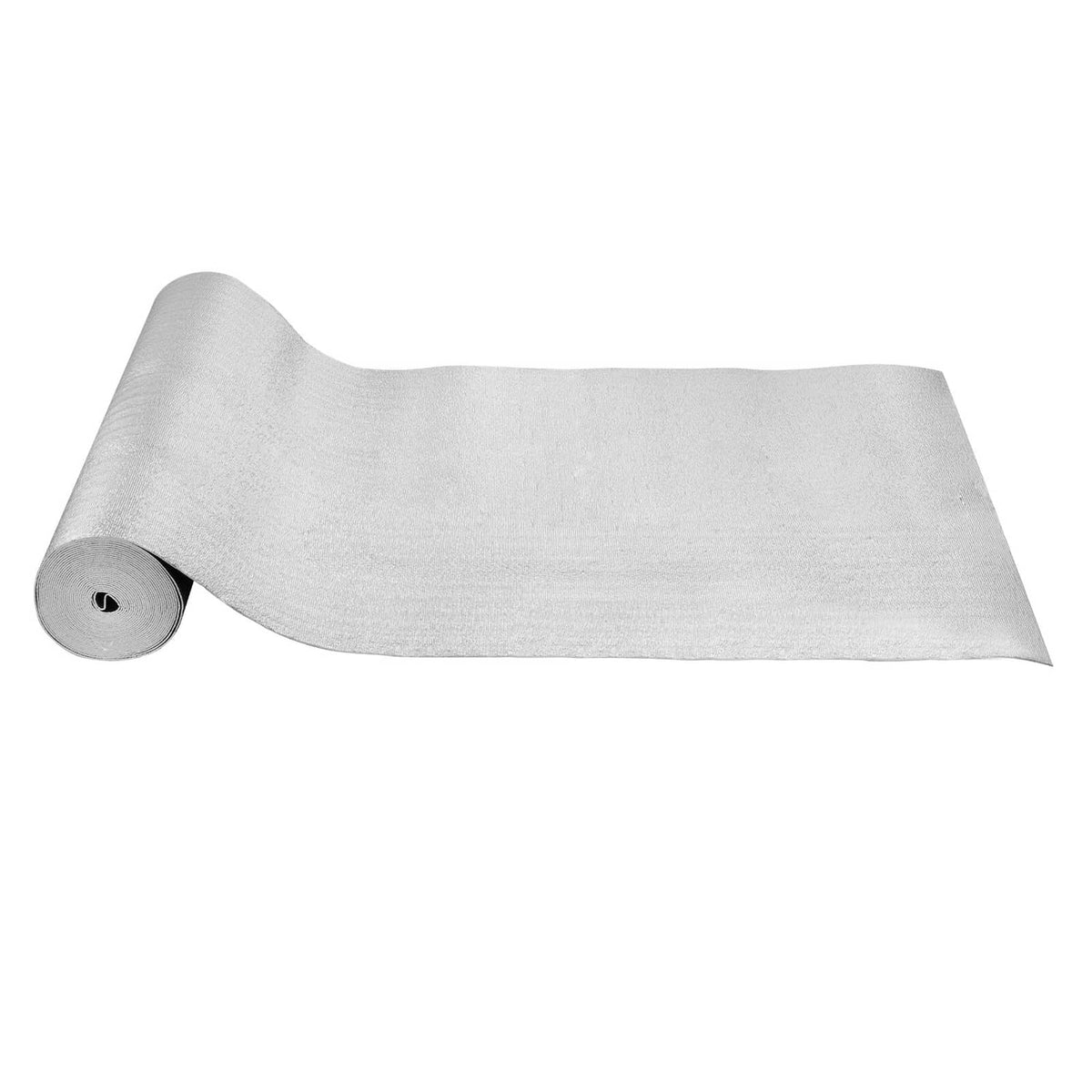 Radiant barrier insulation foam roll, silver-gray reflective sheet with rolled edge