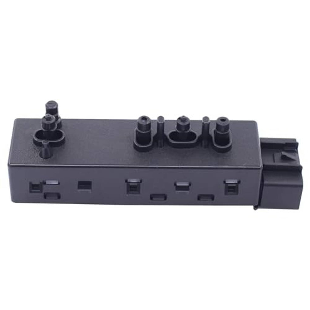 Power seat switch module side view with black control knobs and connector ports