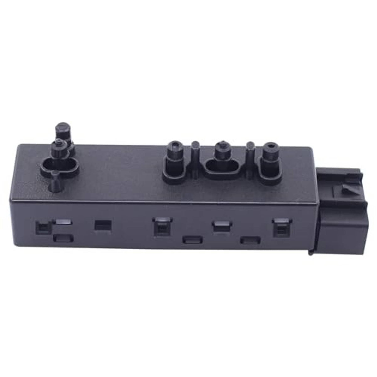 Power seat switch module side view with black control knobs and connector ports