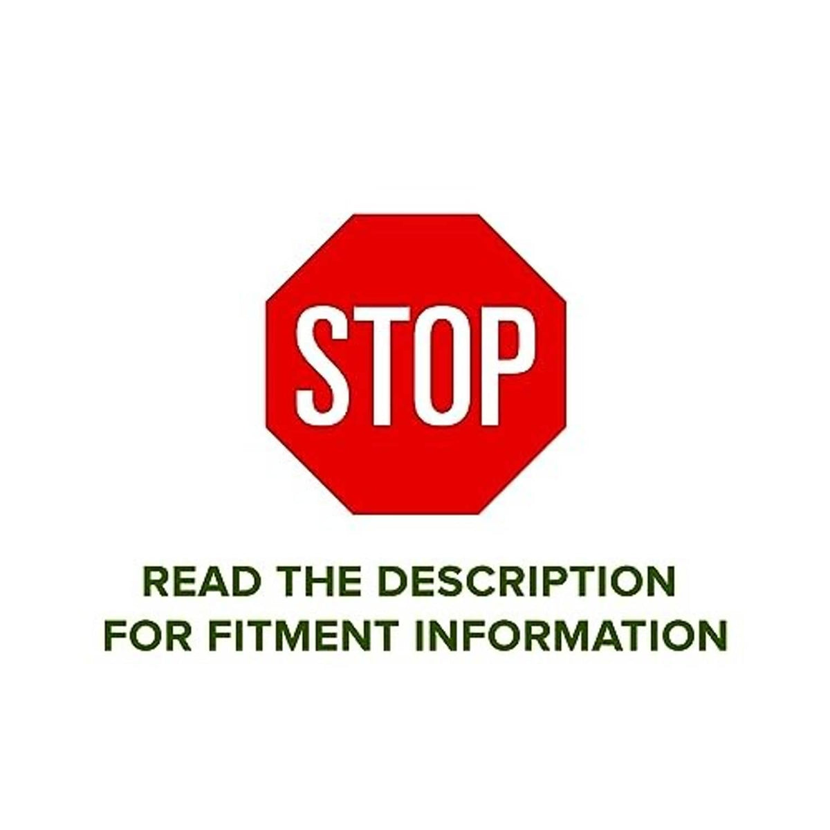 Fitment warning stop sign icon: read description for installation info