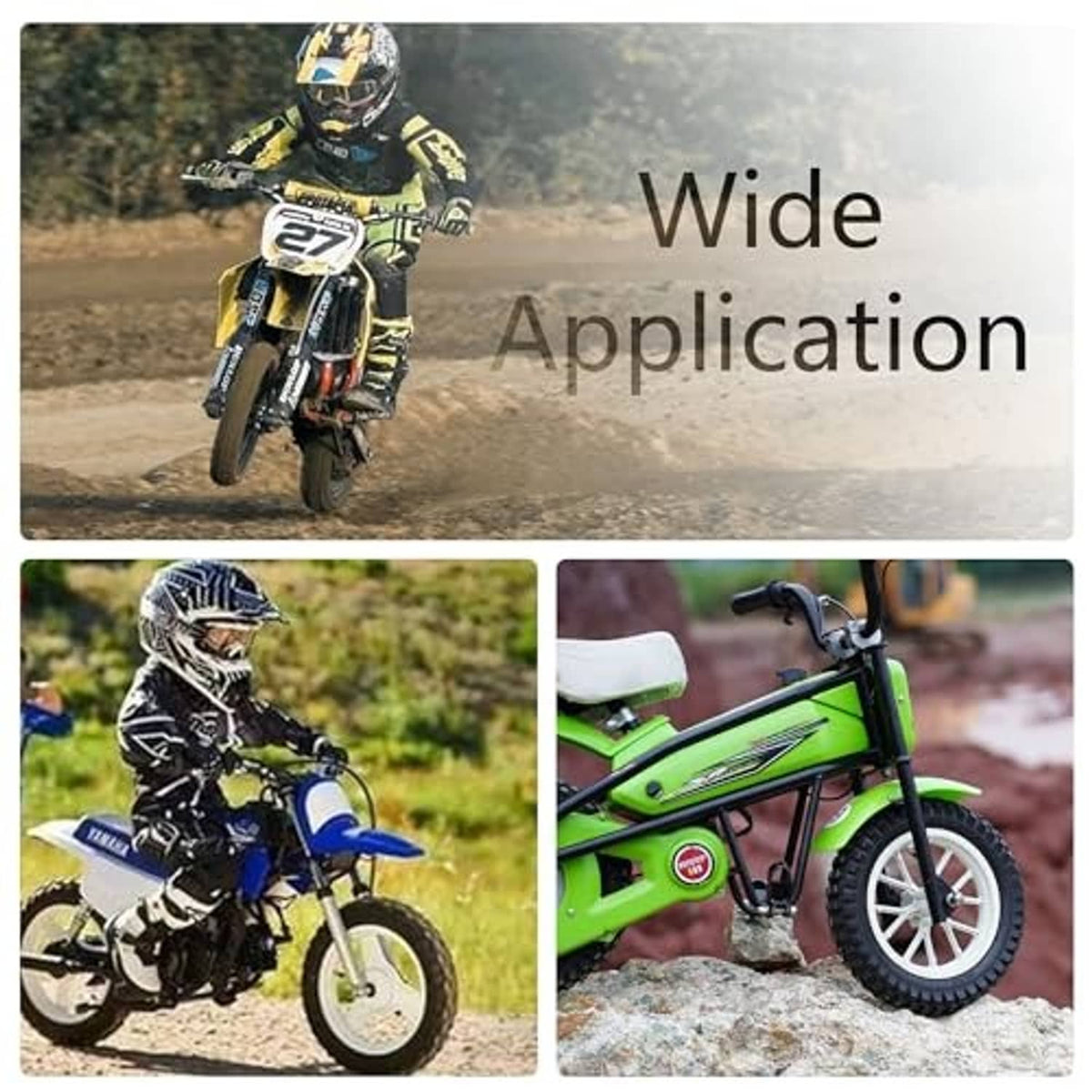Black off-road tire and inner tube used on a bike and child bike applications.