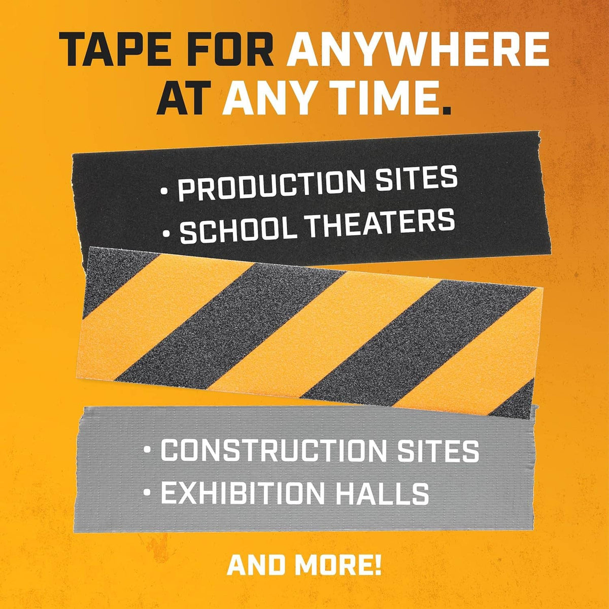Black gaffer tape roll with gray core, matte cloth tape