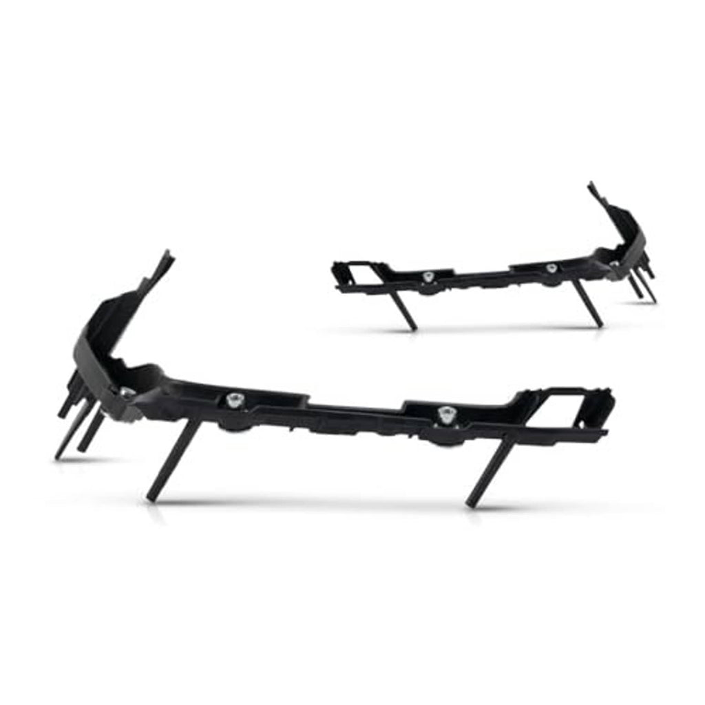 Black front bumper cover support frame pieces with mounting tabs