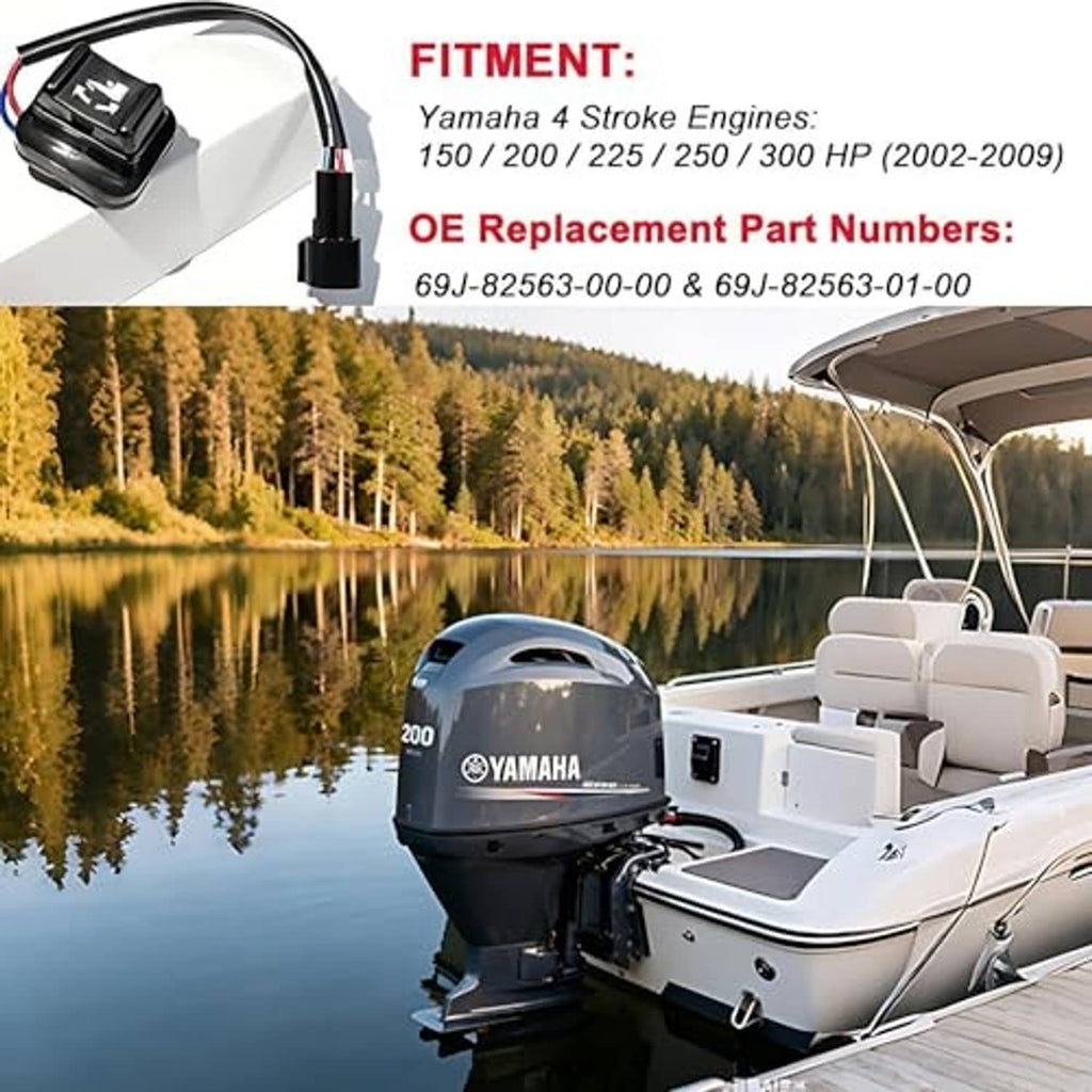 Marine power trim and tilt switch with black button cover and multi-color wire harness