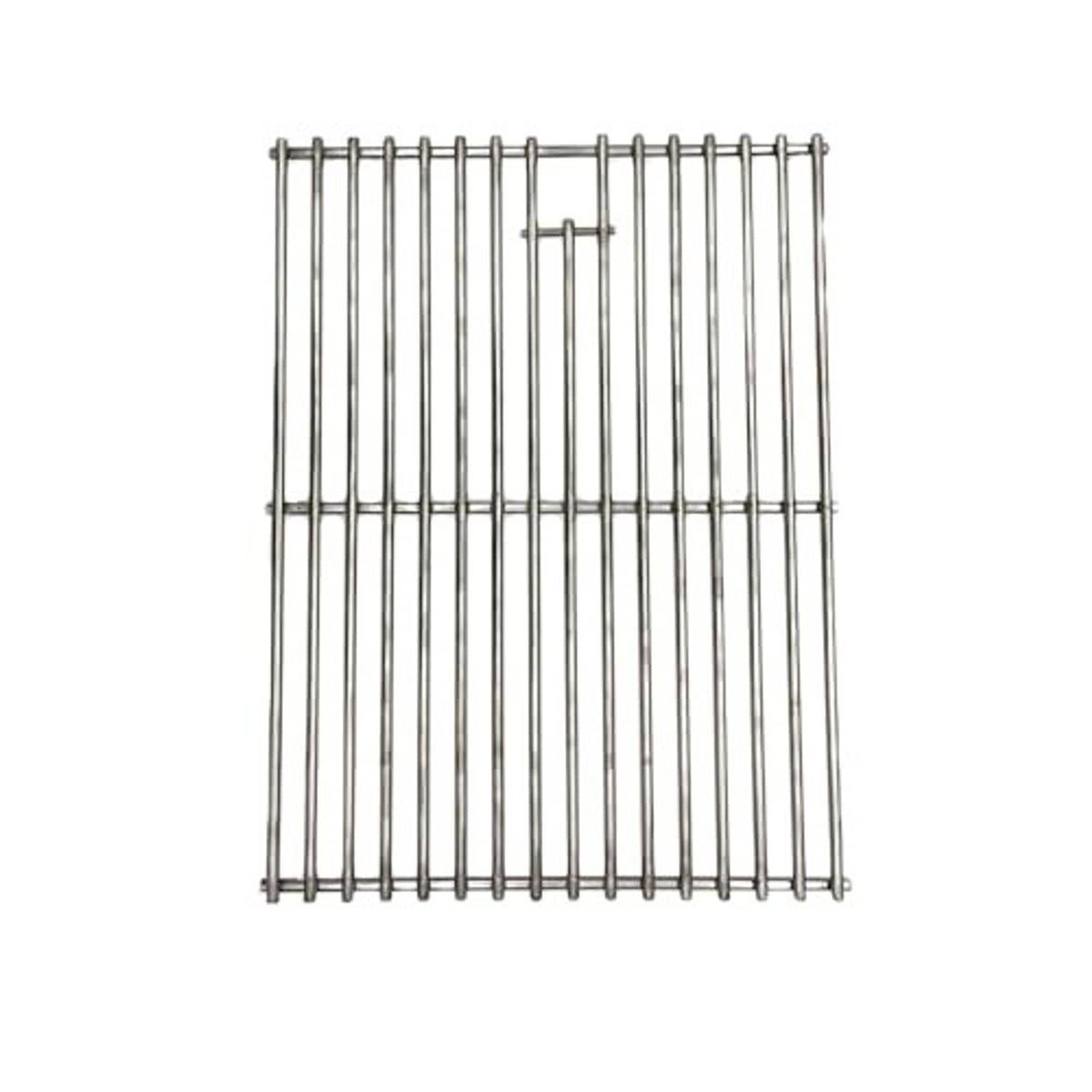 Stainless steel grill grate panel with vertical wire bars and a center bracket