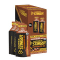 Honey Stinger salted caramel caffeinated gel 12-pack carton with gel pouches
