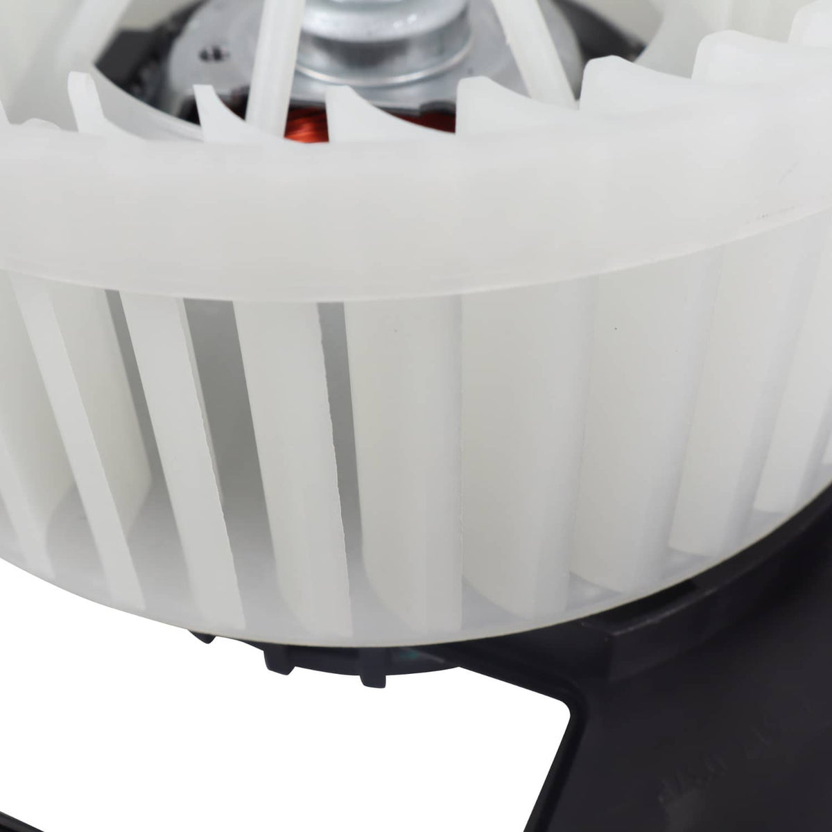 A/C heater blower motor plastic fan with radial blades and black base