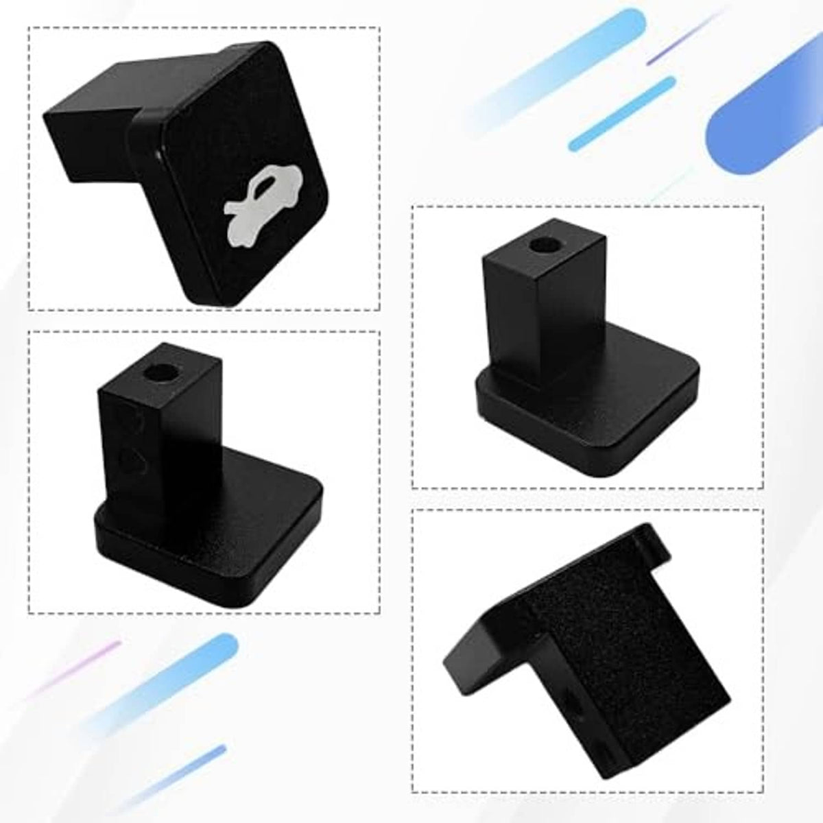 Black hood release latch handle replacement with mounting bracket and hardware pieces