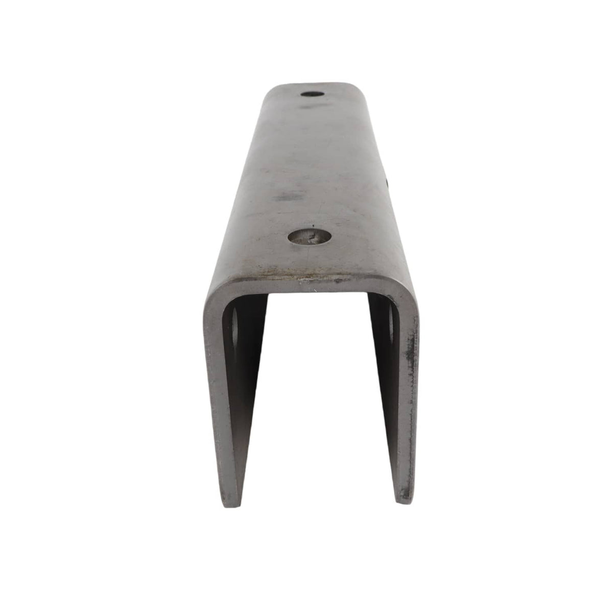 Steel yoke bracket with tapered open forks and top hole