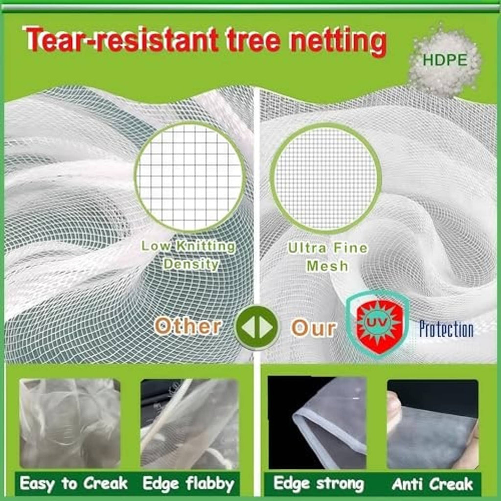 White HDPE tree netting mesh rolls with low knit density and ultra-fine pattern