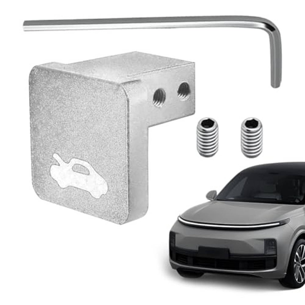Silver hood latch release handle bracket with L wrench and two spring screws