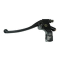 Black left motorcycle clutch lever perch with mirror base mount bracket
