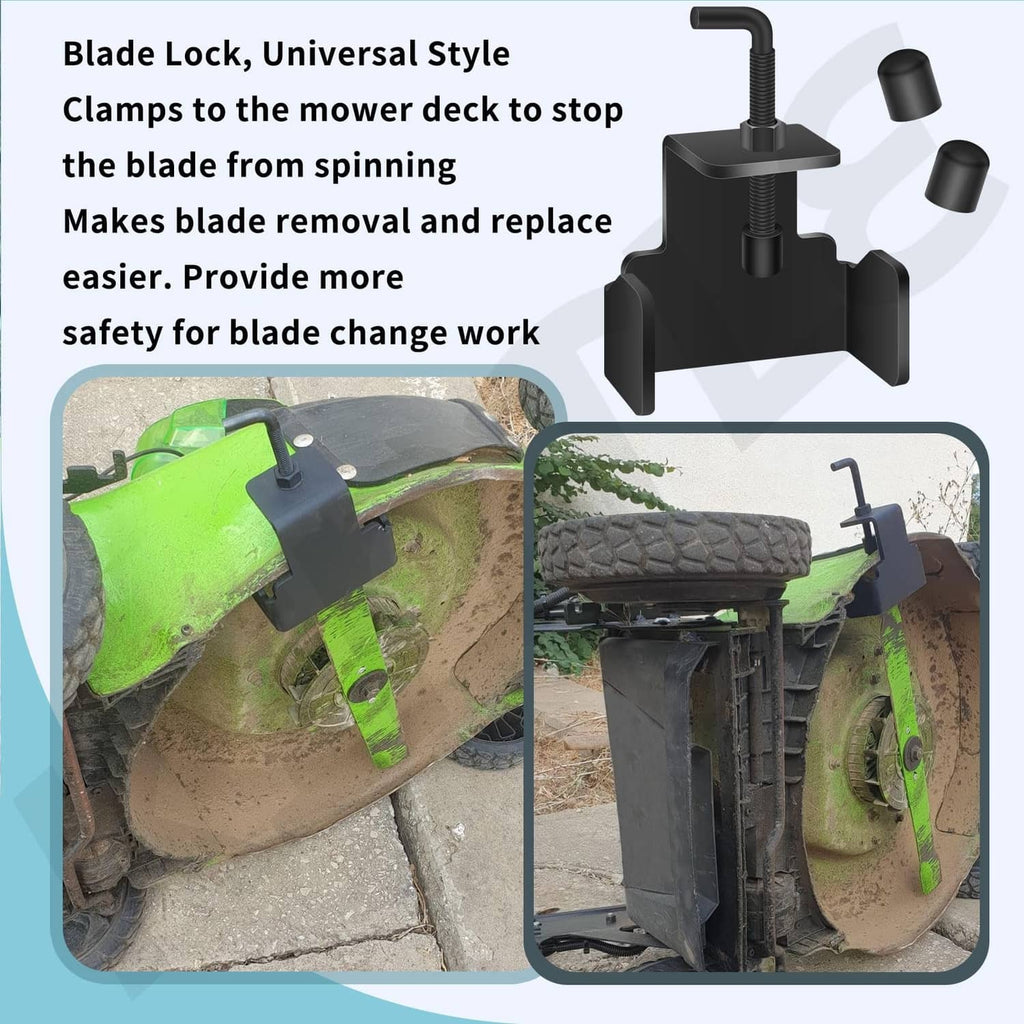 Universal blade lock clamp tool, black piece with long threaded screw