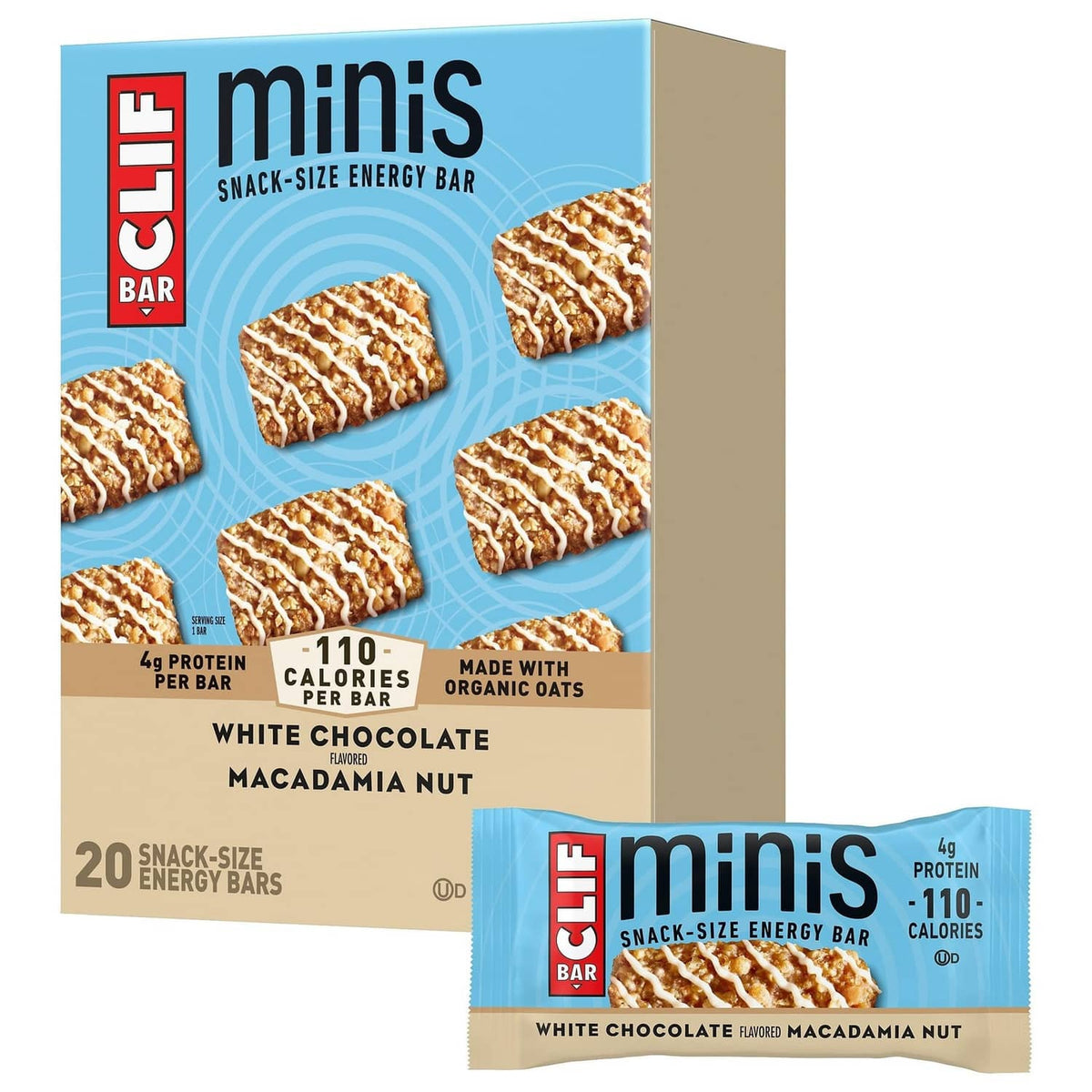 CLIF BAR Minis white chocolate macadamia nut energy bar multipack box