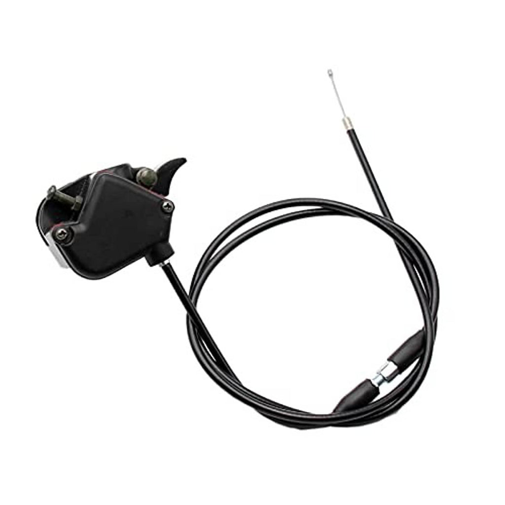 Black thumb throttle lever with long black control cable and inner wire