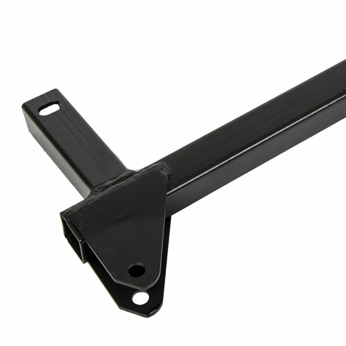 Black metal spindle lift bracket with mounting holes and lifting arm