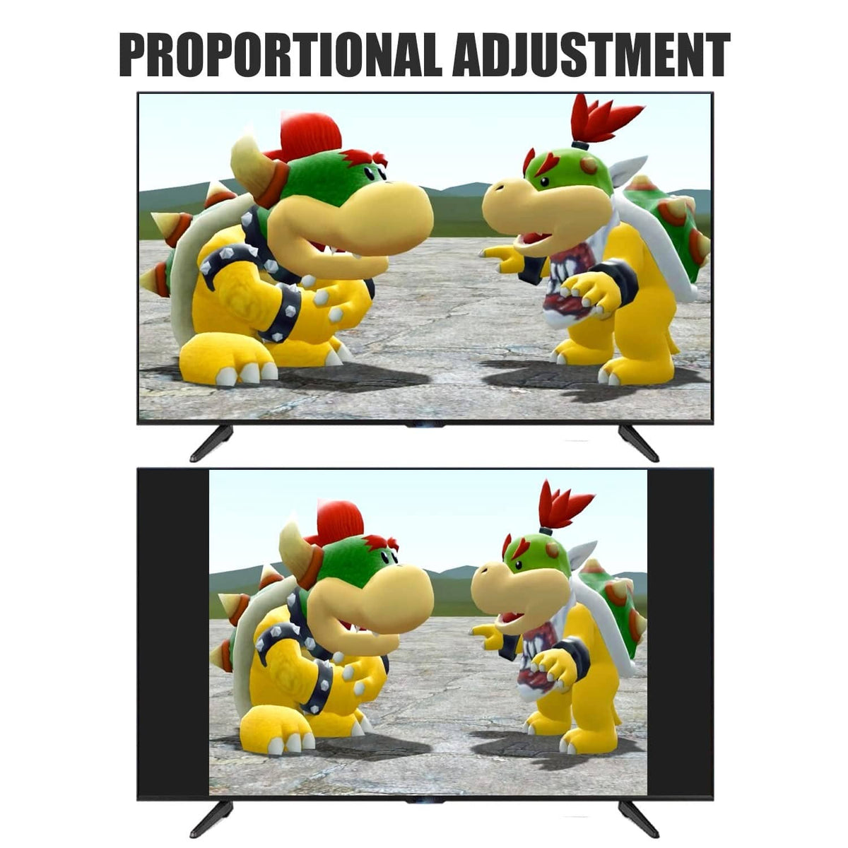 Proportional adjustment display comparison for HDMI conversion