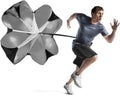 56-inch black and gray parachute resistance chute with suspension cords