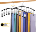 2-pack legging organizer hangers with black curved bar and multiple clip-on sleeves