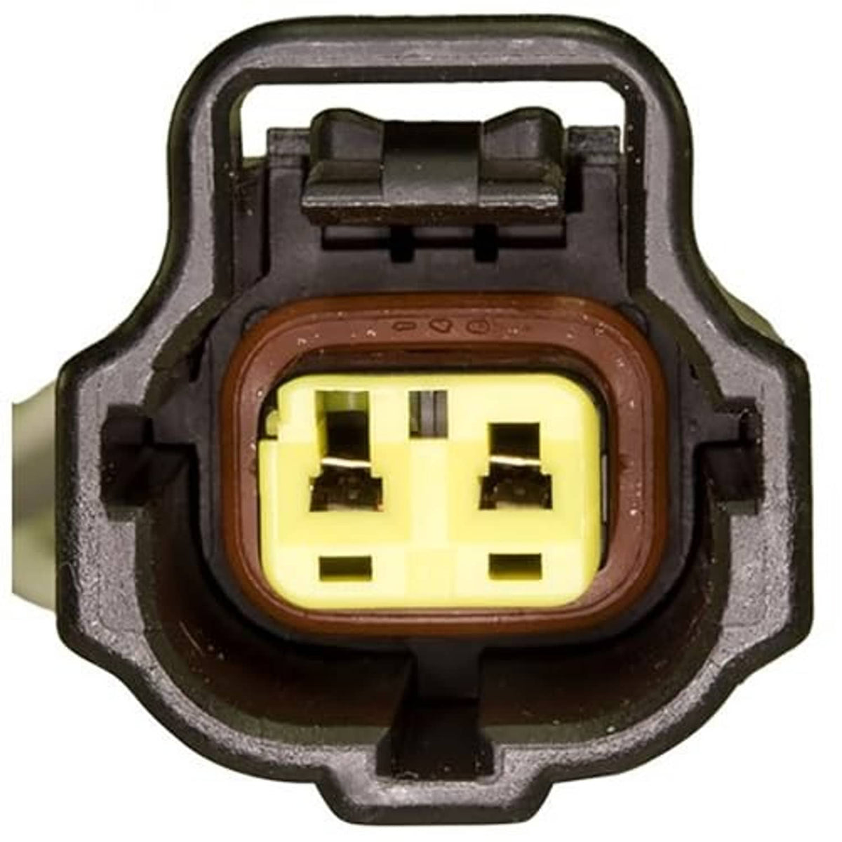4-pin electrical connector plug with brown sealing ring and black outer frame