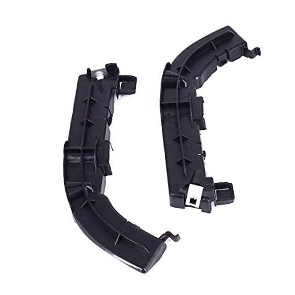Pair of front bumper support brackets, black plastic, driver and passenger