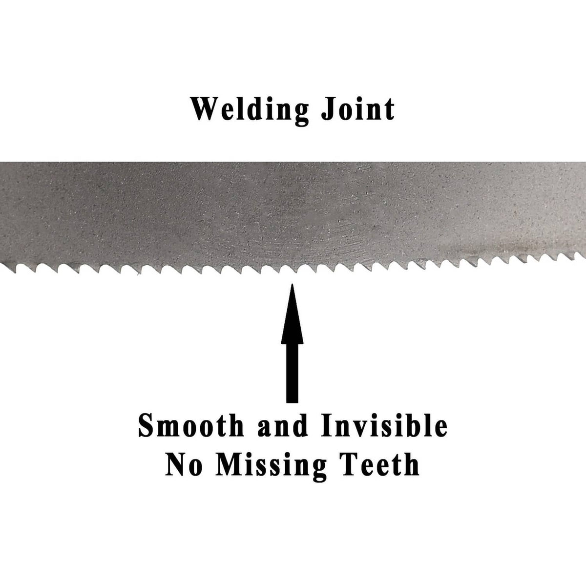 Bi-metal band saw blade section with serrated cutting edge