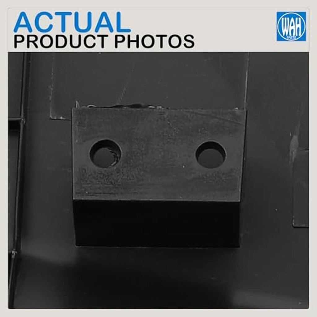 Black seat trim panel mounting bracket plate with two round screw holes