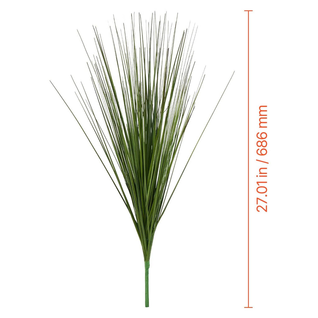Artificial onion grass stem cluster with green blades, 27 in height shown