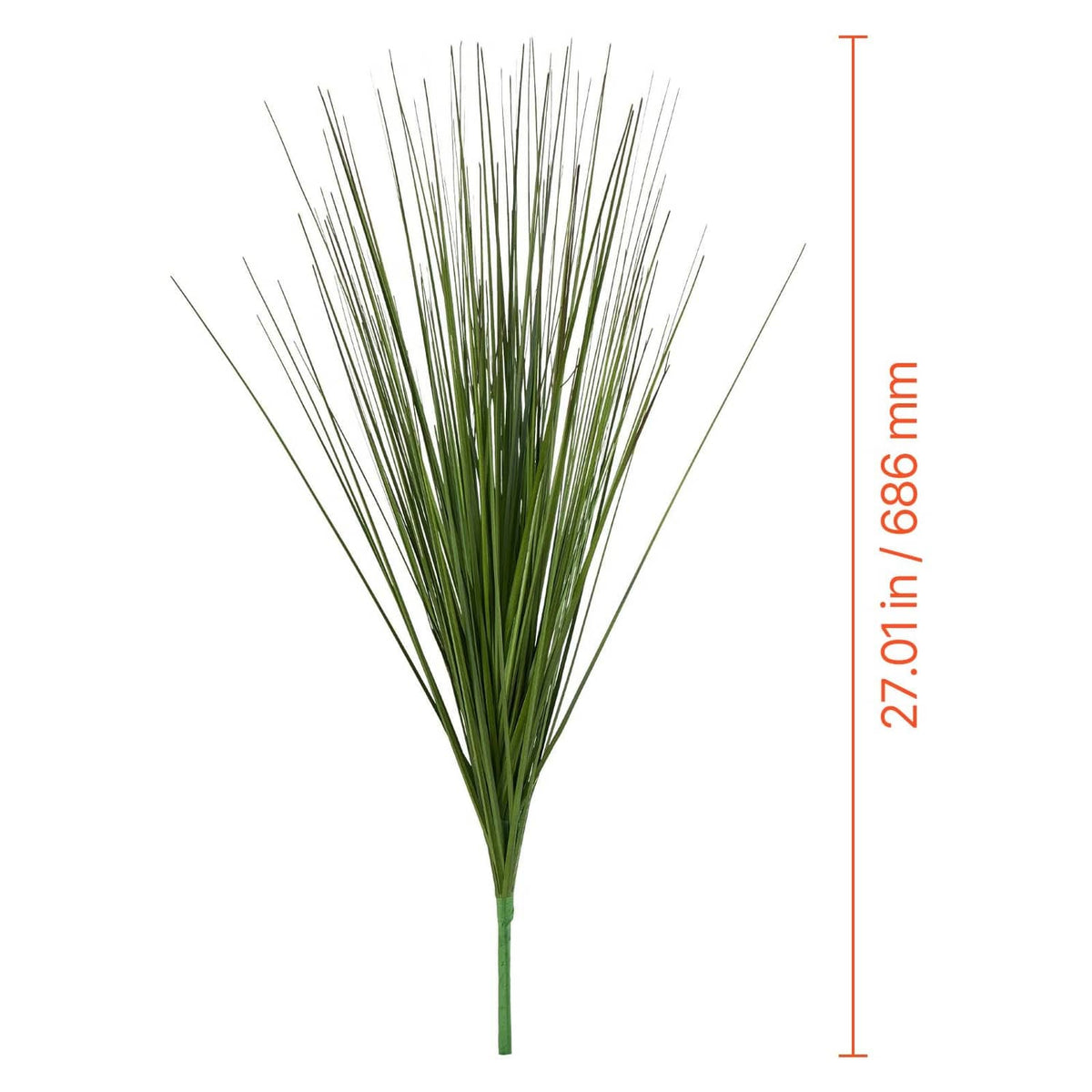 Artificial onion grass stem cluster with green blades, 27 in height shown