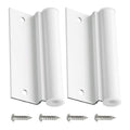 White screen door hinge leaf set with two metal leaf plates and mounting screws