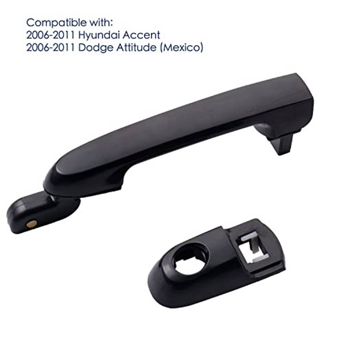Front left exterior door handle set with front and separate round mounting piece