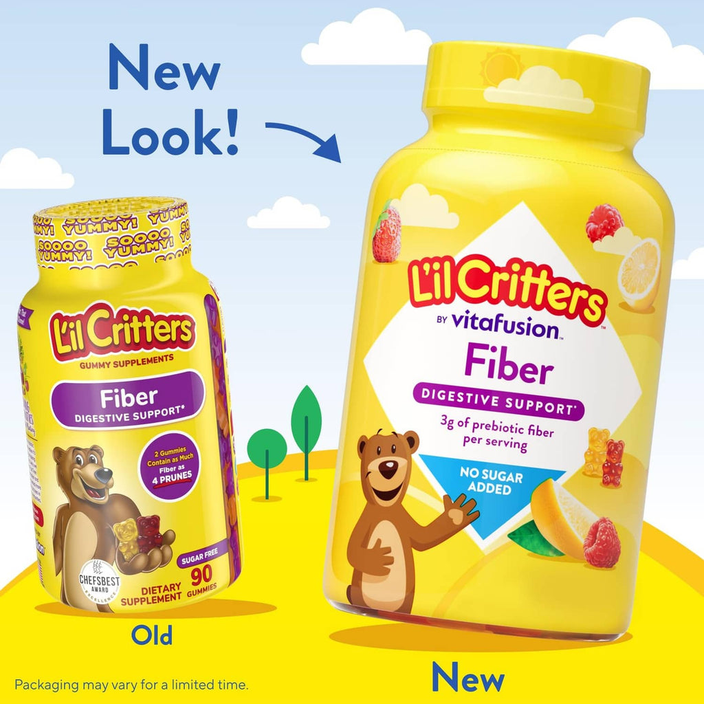 Kids fiber gummy bears bottle and small box packaging, multi-color gummy bears