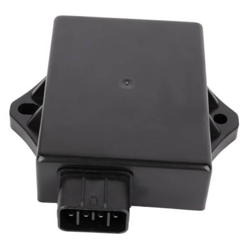Dark ignition CDI module box with 8-pin connector, rectangular housing.