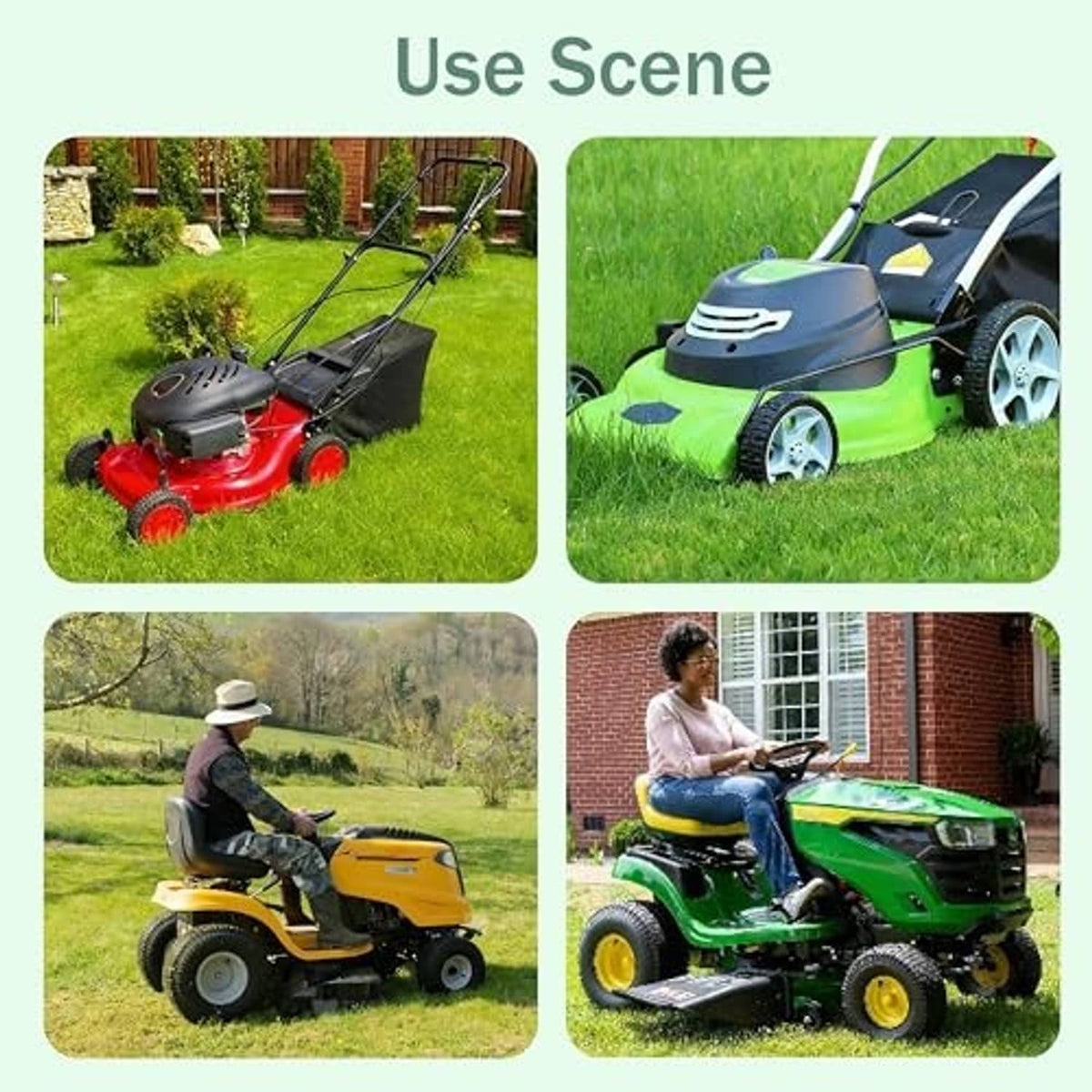 Throttle control cable accessory shown with riding lawn mower