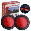 Pair of 4-inch round red LED trailer tail lights with black housings