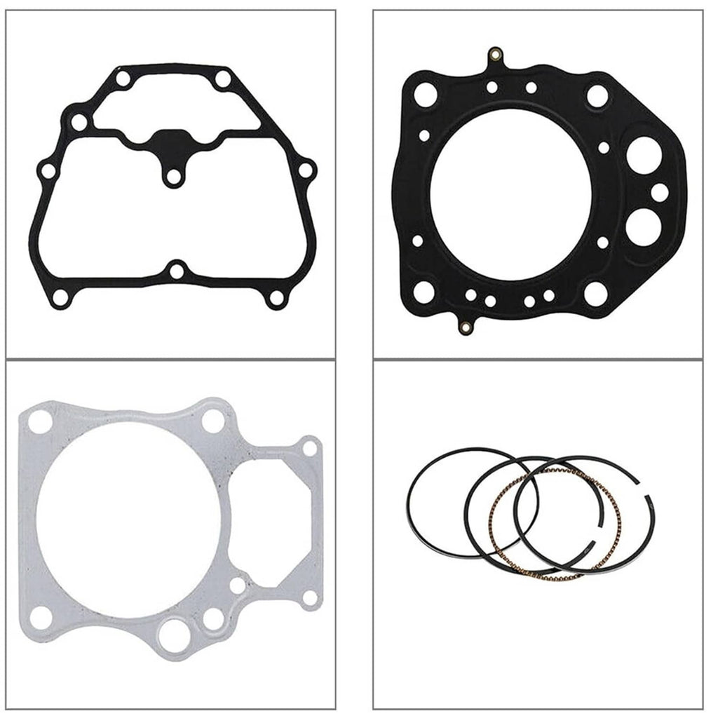Cylinder piston gasket top end rebuild kit gasket set shown in black and silver