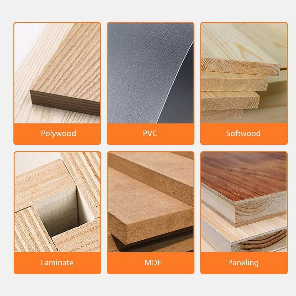 Saw blade use guide: polywood, PVC, softwood, laminate, MDF, and paneling
