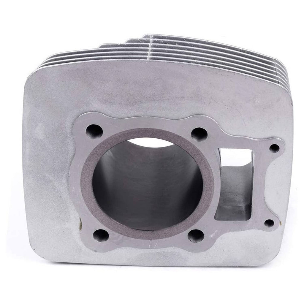 Cooling-finned cylinder block with large circular bore opening