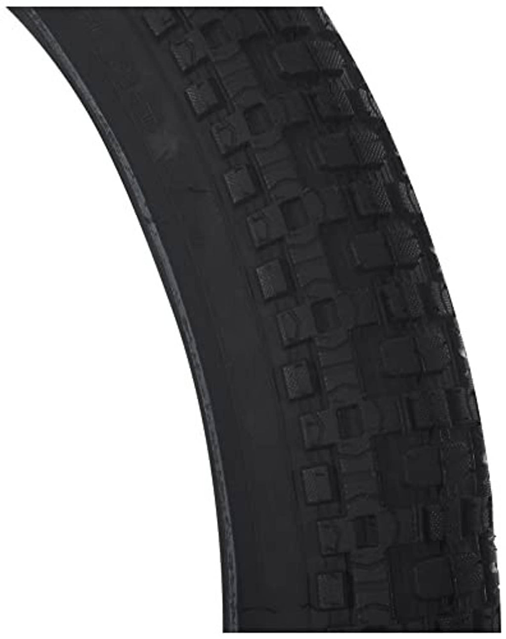 Black tire sidewall with rectangular tread block texture