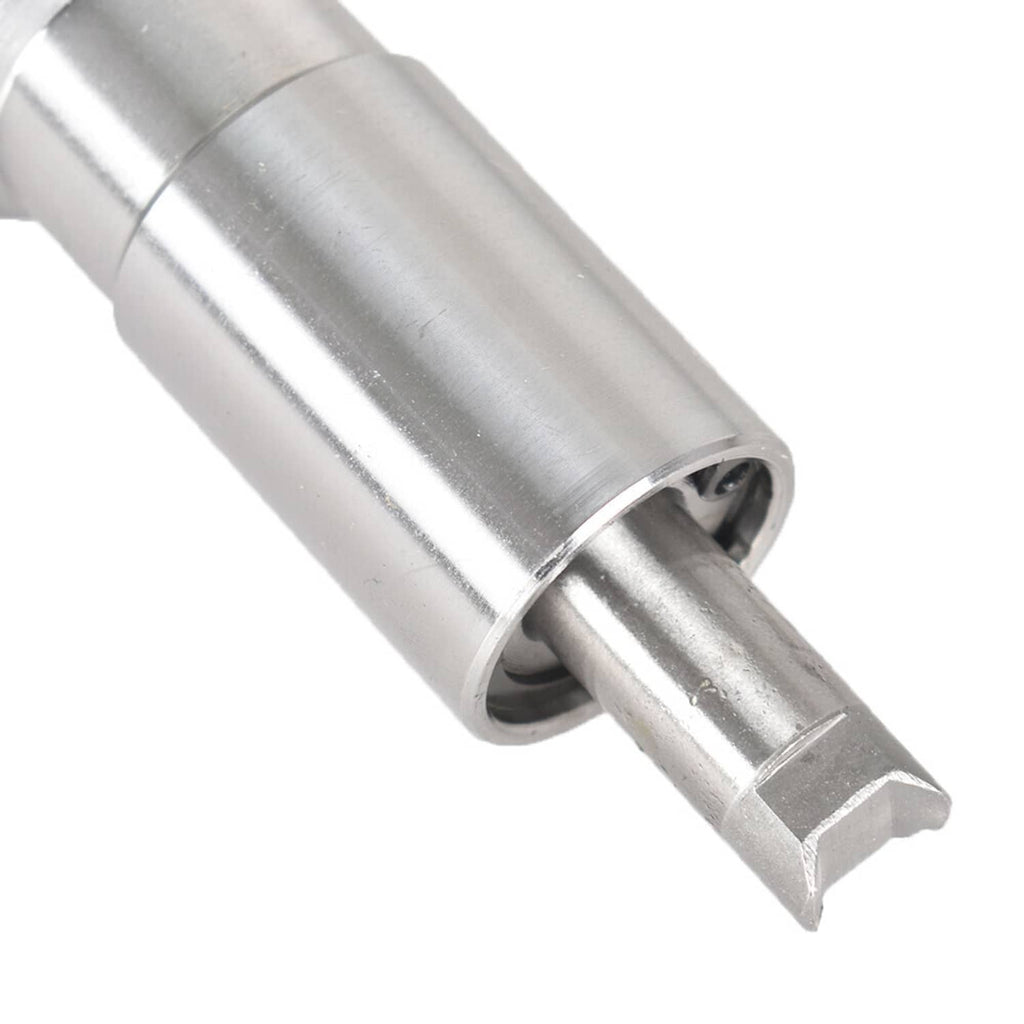 Silver metal timing shaft with end cap and central bore
