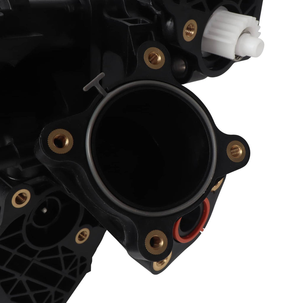 Air intake manifold close-up of circular intake port and mounting holes