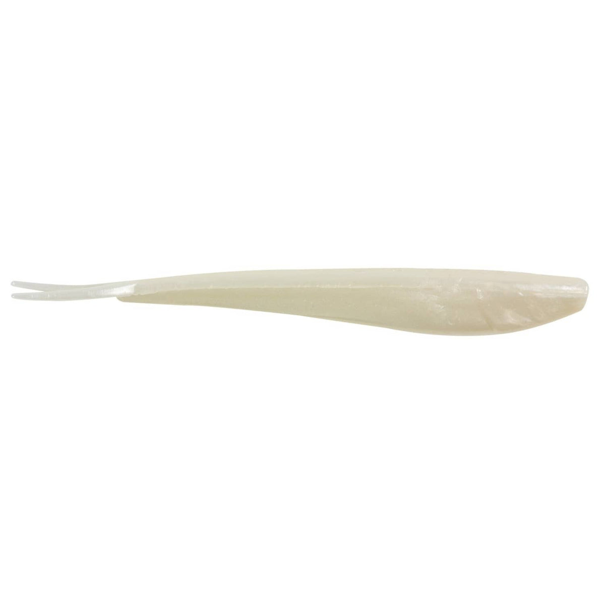 Pearl white soft plastic fishing lure with slender tail