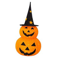 Pre-lit 3 ft Halloween pumpkin yard decoration with stacked jack-o’-lantern faces